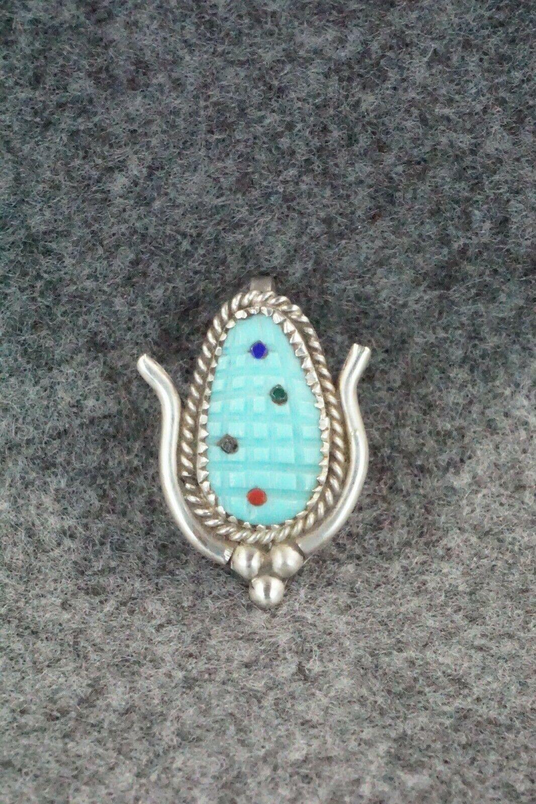 Turquoise & Sterling Silver Pendant - Tracy Bowekaty - High Lonesome Trading