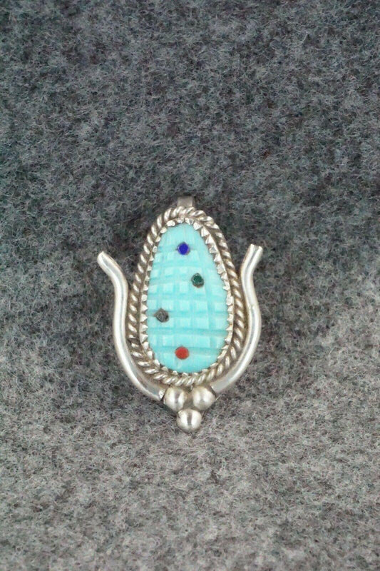 Turquoise & Sterling Silver Pendant - Tracy Bowekaty - High Lonesome Trading
