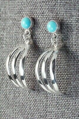 Turquoise & Sterling Silver Earrings - James Bahe - High Lonesome Trading