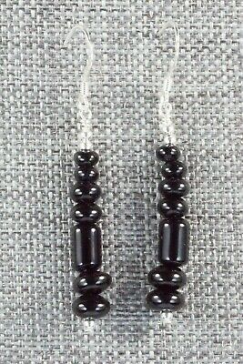 Onyx & Sterling Silver Earrings - Louise Joe