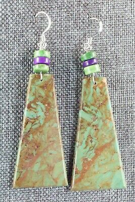 Turquoise & Sterling Silver Earrings - Lupe Lovato