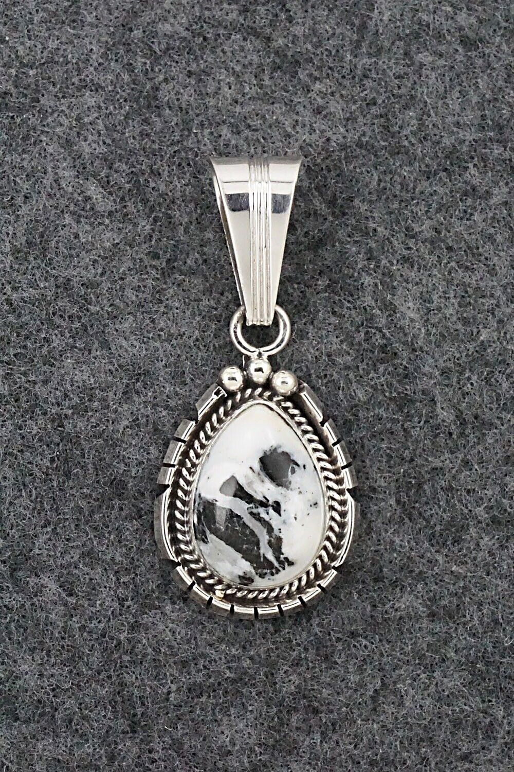 White Buffalo & Sterling Silver Pendant - Samuel Yellowhair