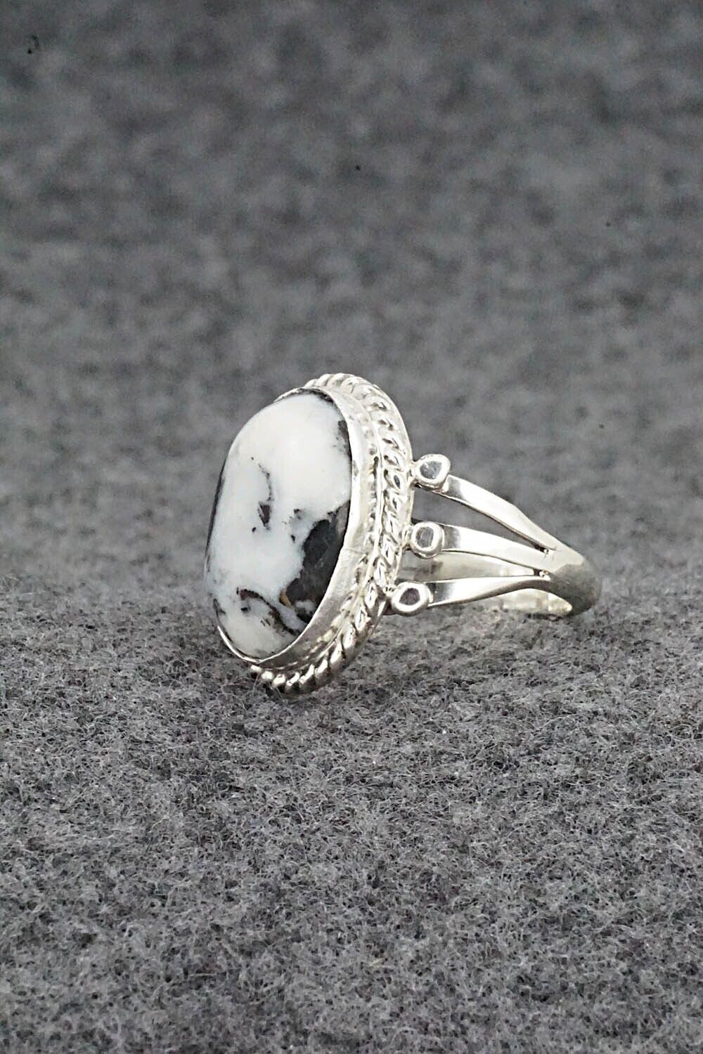 White Buffalo & Sterling Silver Ring - Grace Kenneth - Size 6.25