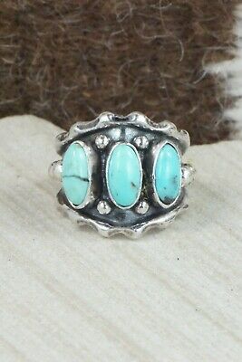 Turquoise & Sterling Silver Ring - Andrew Vandever - Size 7.75