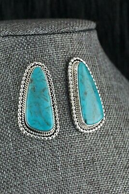 Turquoise & Sterling Silver Earrings - Anissa Martinez - Navajo - High Lonesome Trading
