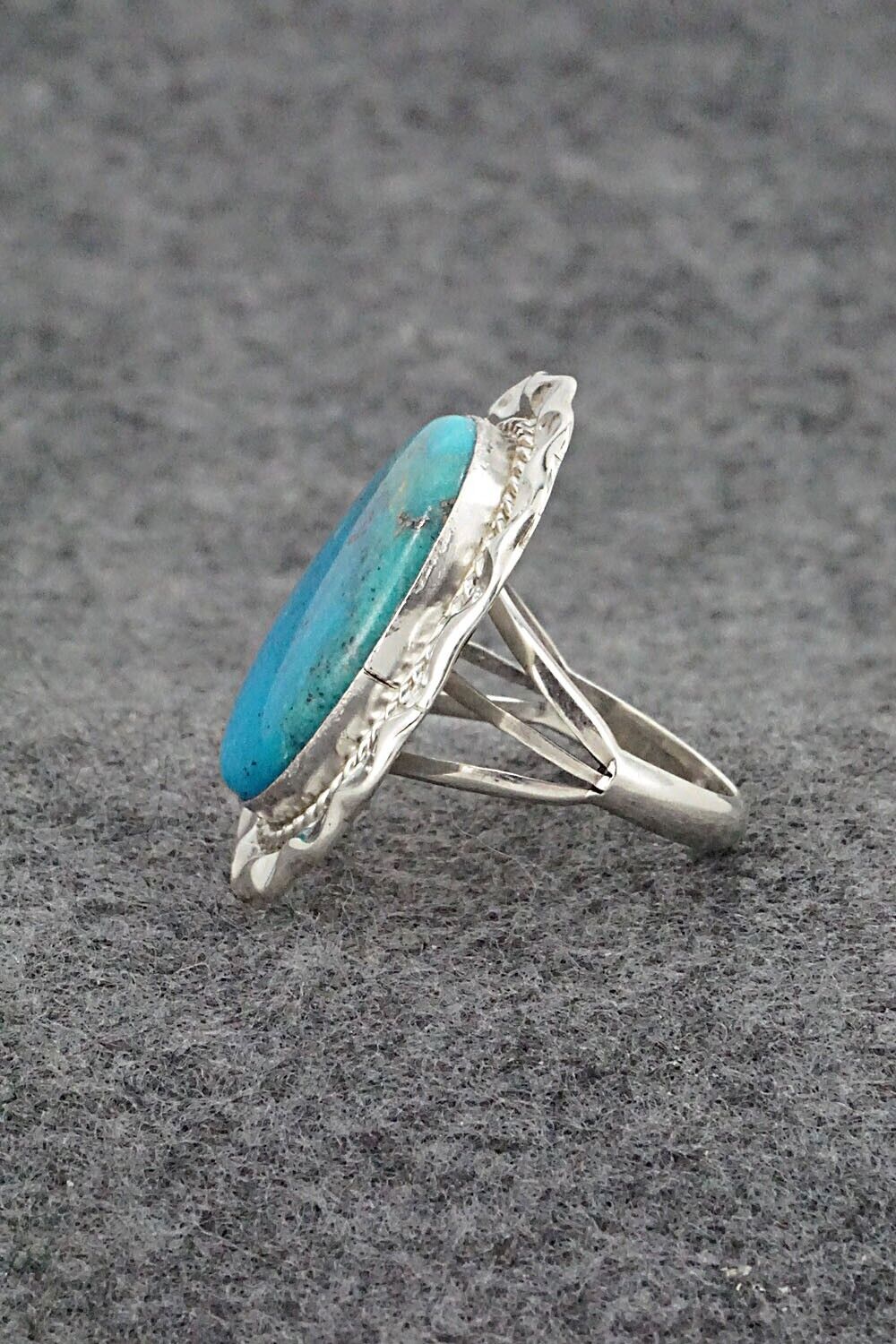 Turquoise & Sterling Silver Ring - Samuel Yellowhair - Size 8.75