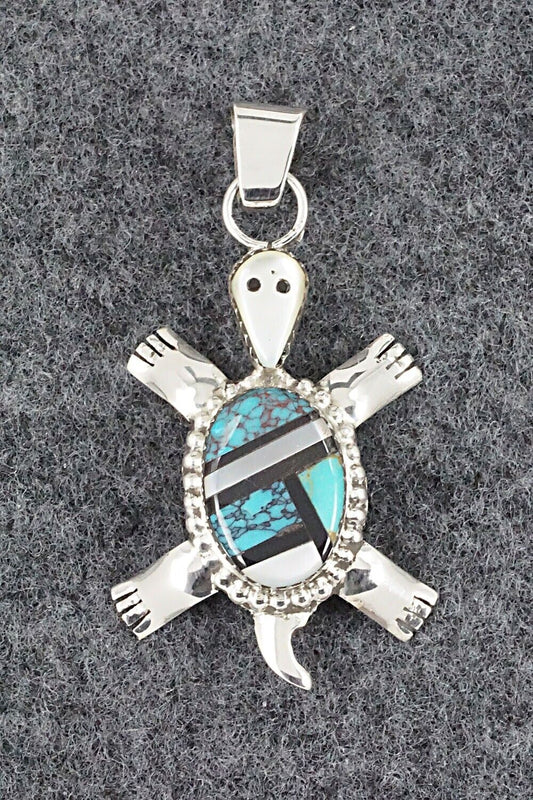 Multi Stone & Sterling Silver Inlay Pendant - Wayne Haloo