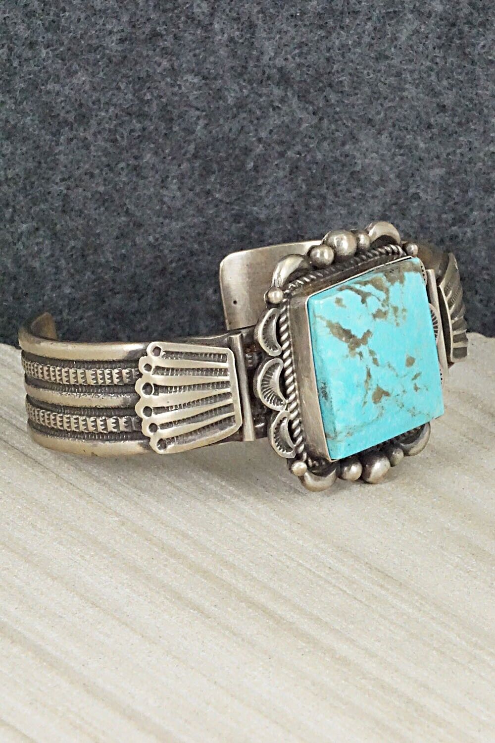 Turquoise & Sterling Silver Bracelet - Ronald Tom