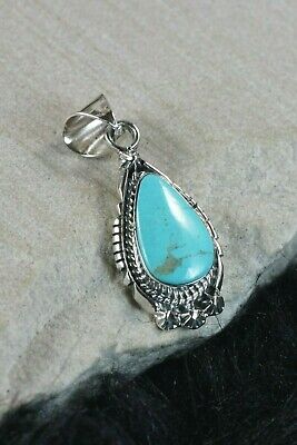 Navajo Turquoise and Sterling Silver Pendant - Samuel Yellowhair - High Lonesome Trading