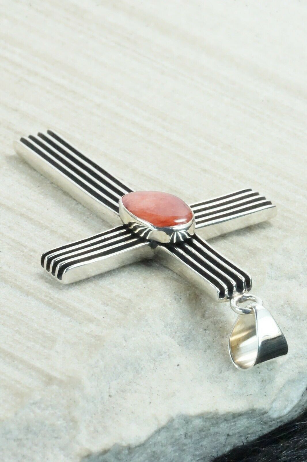 Spiny Oyster & Sterling Silver Pendant - Francis Jones