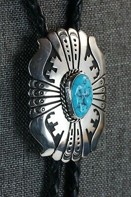 Navajo Turquoise & Sterling Silver Bolo Tie - Richard Singer