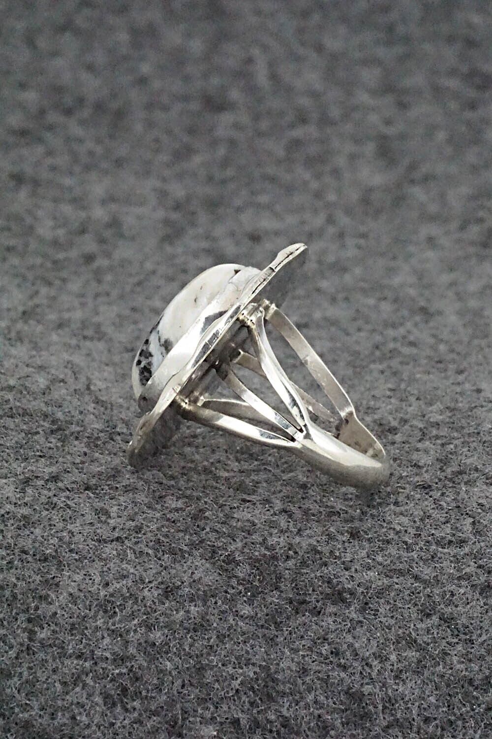 White Buffalo & Sterling Silver Ring - Samuel Yellowhair - Size 6