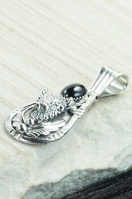 Onyx & Sterling Silver Pendant - Henry Attakai