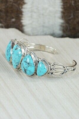 Navajo Turquoise and Sterling Silver Bracelet - Tom Lewis