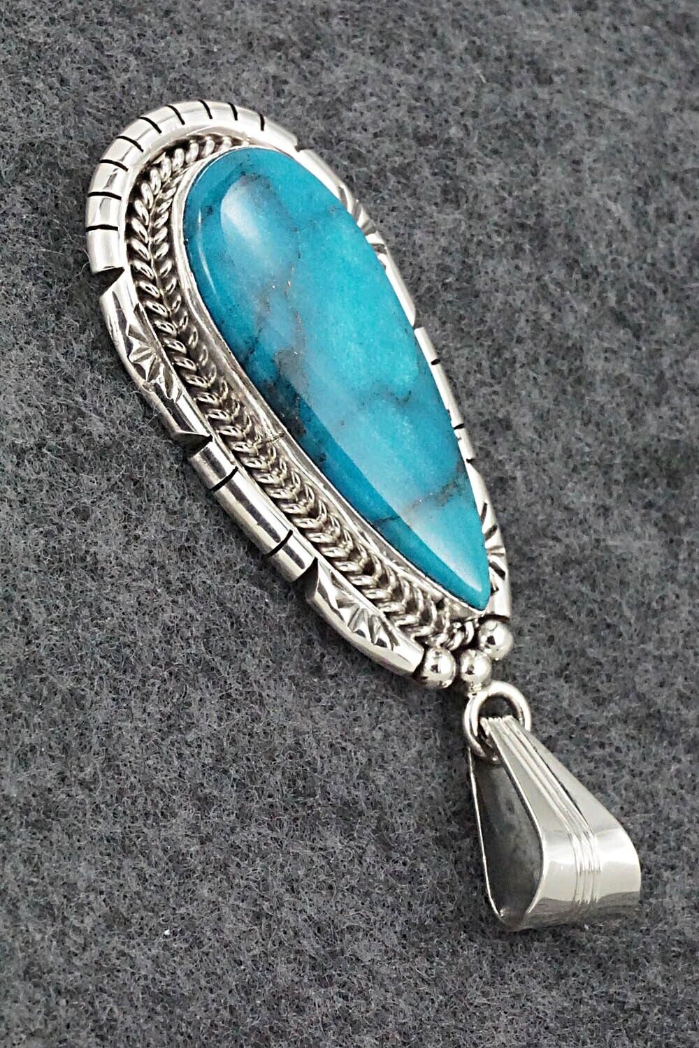 Turquoise & Sterling Silver Pendant - Samuel Yellowhair