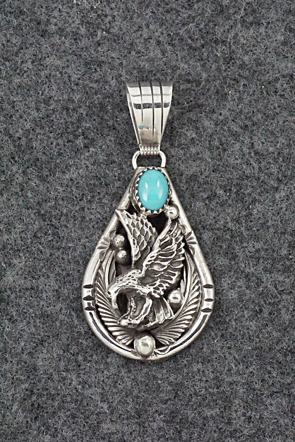 Turquoise & Sterling Silver Pendant - Henry Attakai