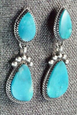 Turquoise & Sterling Silver Earrings - Selina Warner - High Lonesome Trading