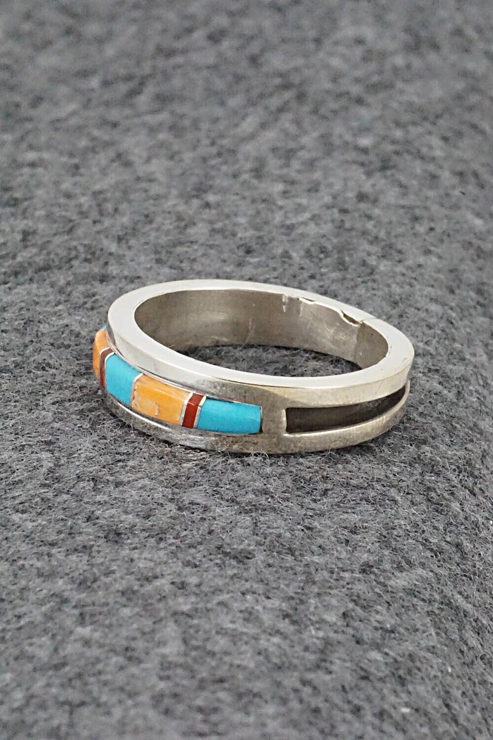 Multi-Stone & Sterling Silver Inlay Ring - Wilbert Muskett Jr. - Size 11