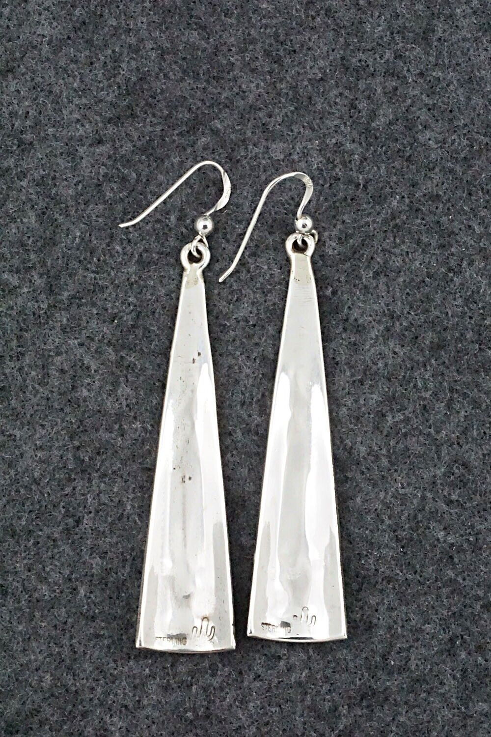 Turquoise, Coral & Sterling Silver Earrings - Jolene Yazzie