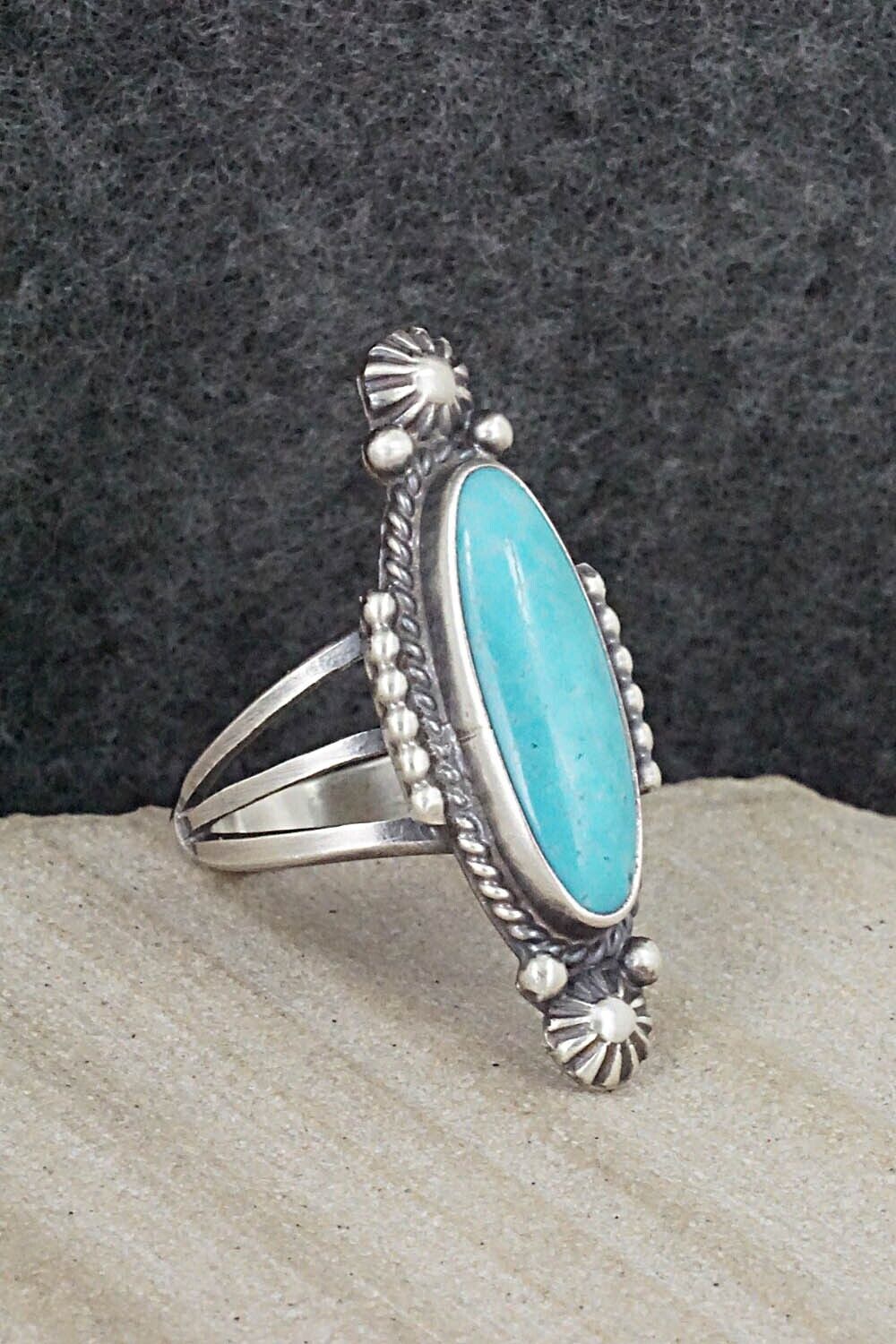 Turquoise & Sterling Silver Ring - Samuel Yellowhair - Size 5.75