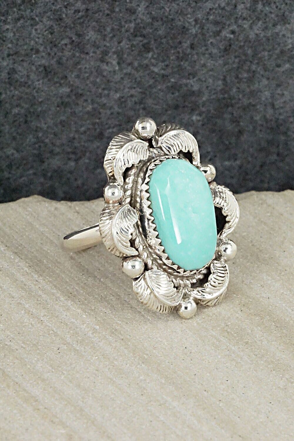 Turquoise & Sterling Silver Ring - Donavan Nez - Size 9.75