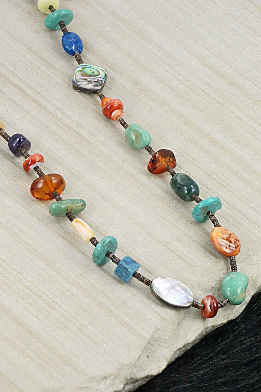 Multi Stone and Sterling Silver Necklace - Helen Tsosie