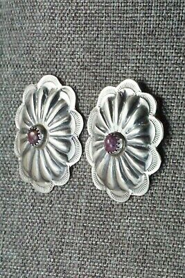 Spiny Oyster & Sterling Silver Earrings - Joan Begay