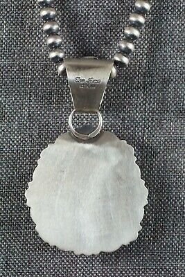 Turquoise, Coral Pendant & Sterling Silver Necklace - Tom Lewis