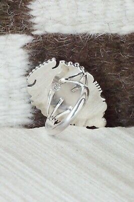 White Buffalo & Sterling Silver Ring - Daniel Benally - Size 8.75