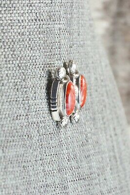 Spiny Oyster & Sterling Silver Earrings - Navajo