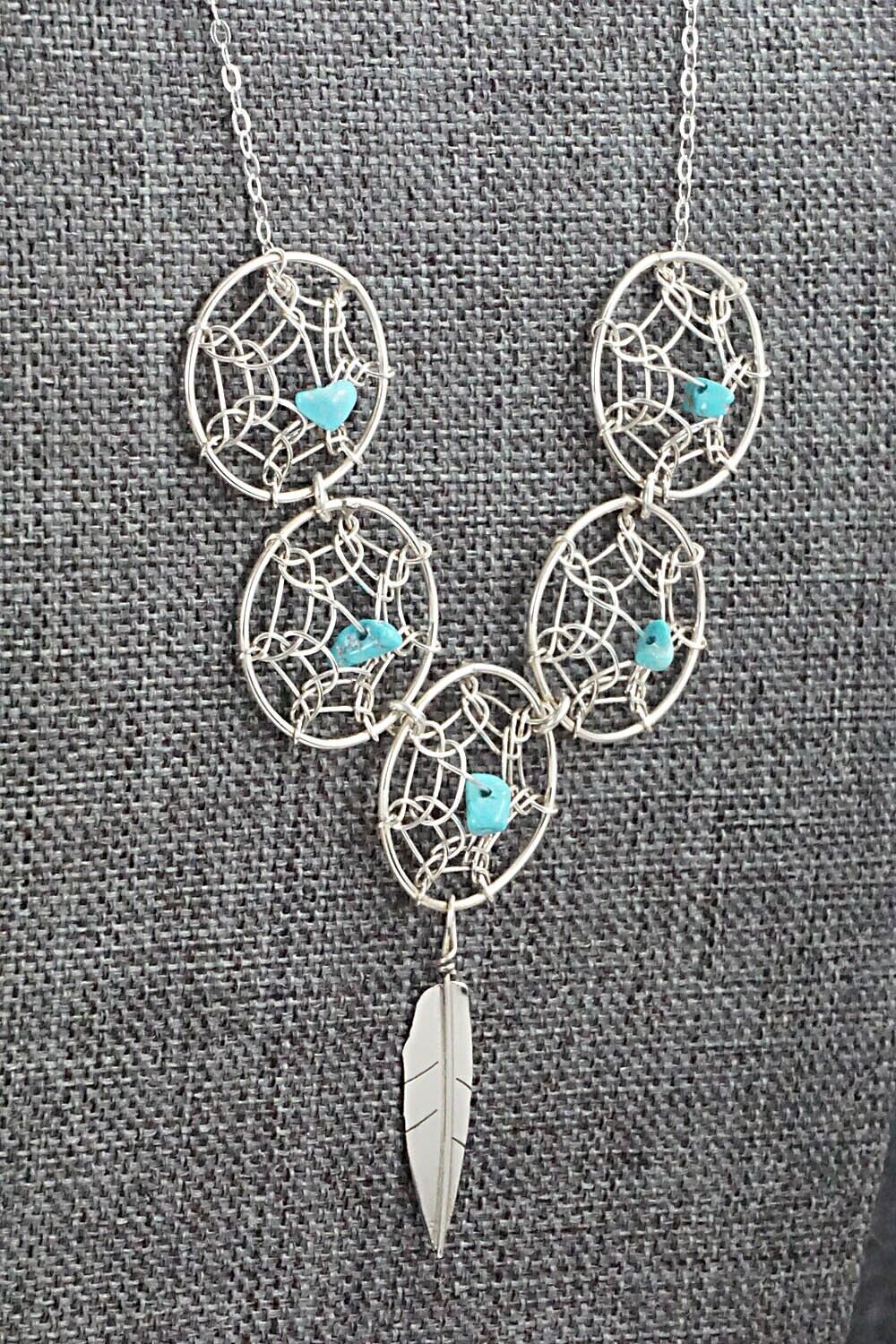 Turquoise & Sterling Silver Necklace - Lorenzo Arviso Jr.