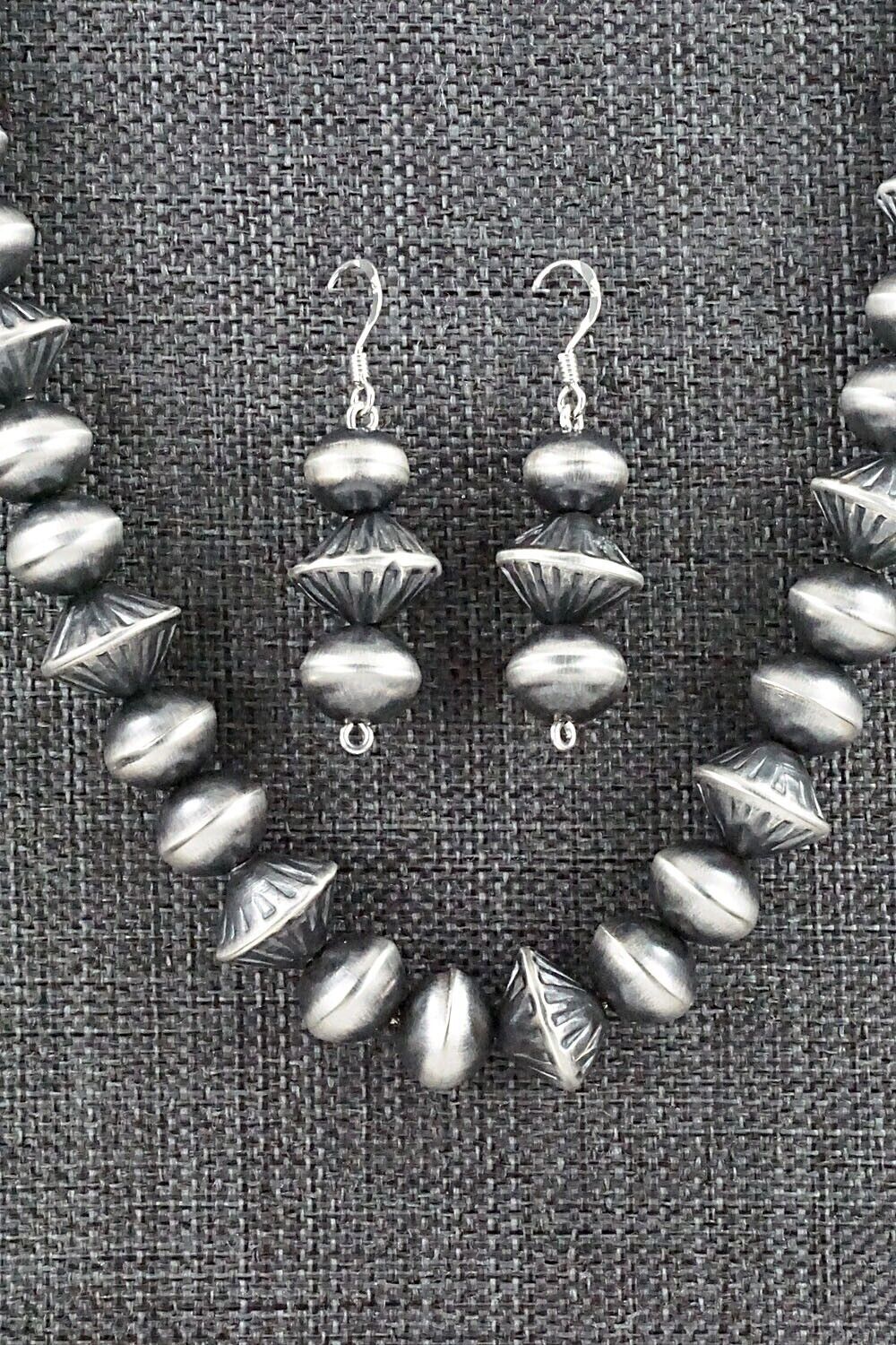 Navajo Pearl Sterling Silver Necklace Set - Preston Haley