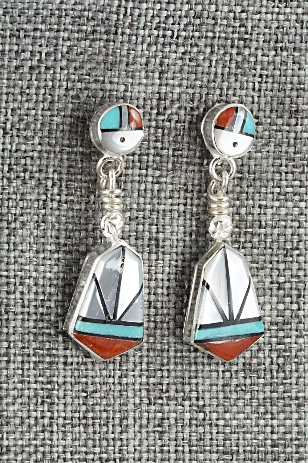 Multi Stone Inlay & Sterling Silver Earrings - Ola Eriacho