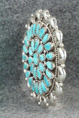 Turquoise & Sterling Silver Pendant/Pin - Eunise Wilson
