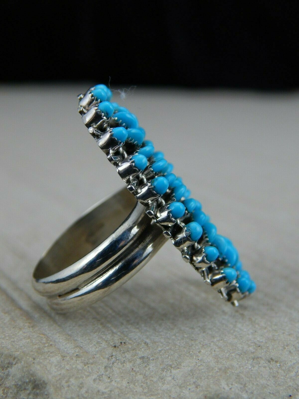 Zuni Turquoise & Sterling Silver Ring - Connie Wyaco - Size 6.5 - High Lonesome Trading