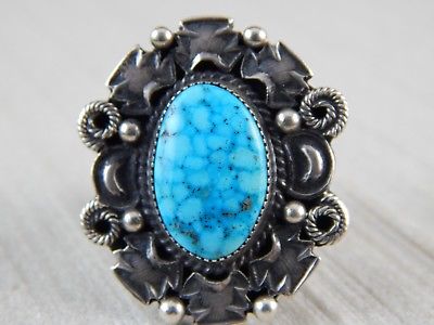Navajo Sterling Silver & Turquoise Ring - Derrick Gordon - High Lonesome Trading