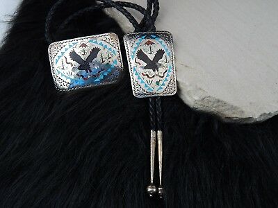 Zuni Sterling Silver Bolo Tie & Sterling Silver Buckle - Samuel Guardian - High Lonesome Trading