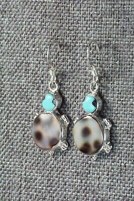 Turquoise, Shell & Sterling Silver Earrings - Kathryn Qualo