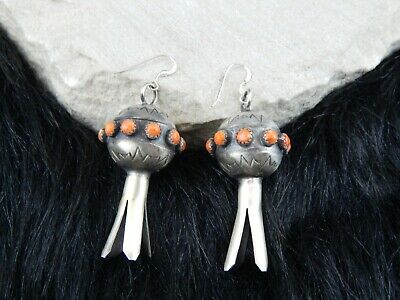 Navajo Sterling Silver & Spiny Oyster Blossom Earrings - Monica Smith - High Lonesome Trading