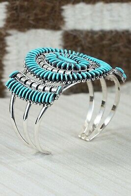 Zuni Turquoise & Sterling Silver Bracelet - Edmund Cooeyate