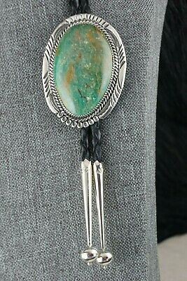 Navajo Turquoise & Sterling Silver Bolo Tie - Alvin Joe - High Lonesome Trading