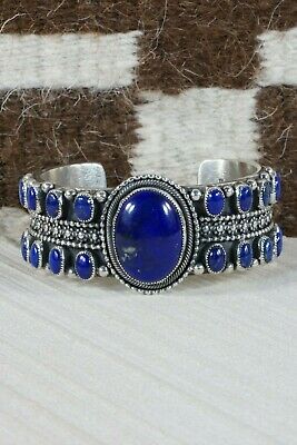 Navajo Lapis & Sterling Silver Bracelet - Myron Etsitty - High Lonesome Trading