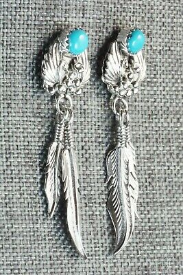 Turquoise and Sterling Silver Earrings - Roger Pino