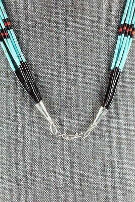Turquoise, Coral & Jet Necklace - Esquipula Tenorio