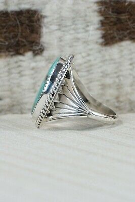 Navajo Turquoise and Sterling Silver Ring - Bobby Platero - 13.5