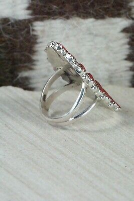 Coral and Sterling Silver Ring - Donovan Wilson - Size 7.5