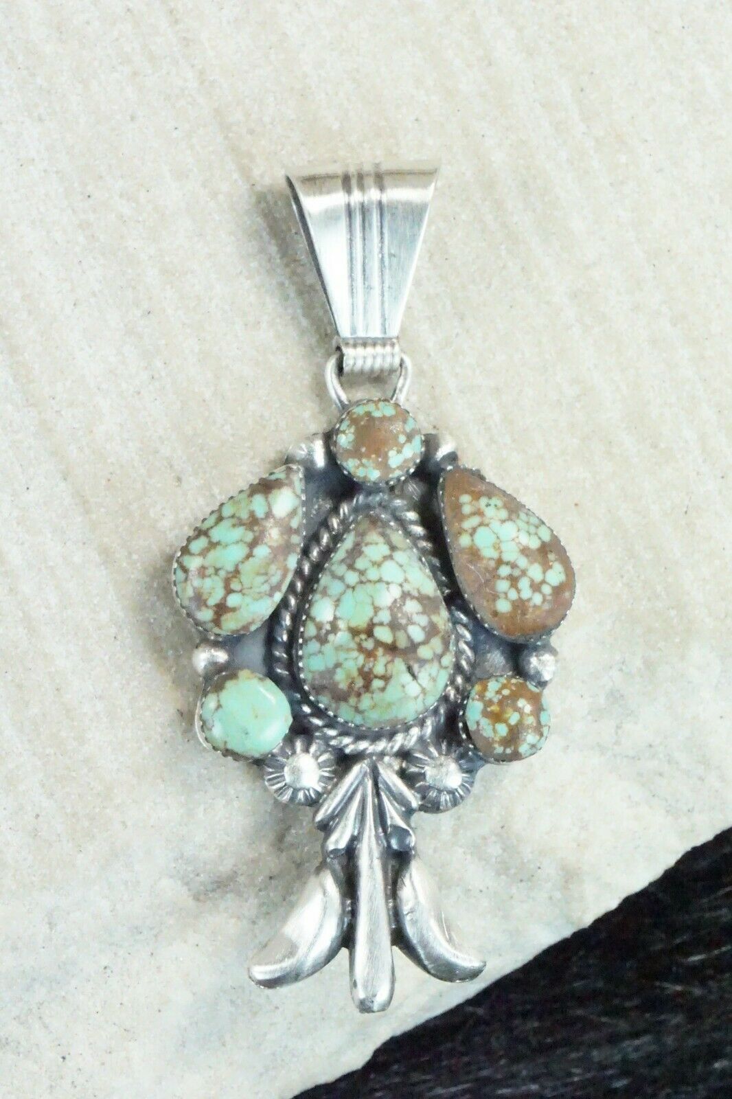 Turquoise and Sterling Silver Pendant - Bobby Platero