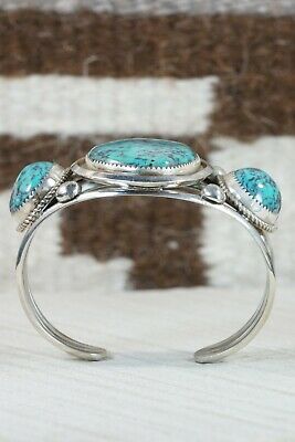 Navajo Turquoise & Sterling Silver Bracelet - Leslie Nez
