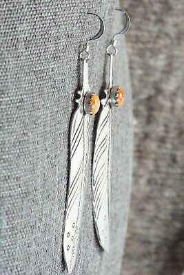 Spiny Oyster & Sterling Silver Earrings - Rosita Singer