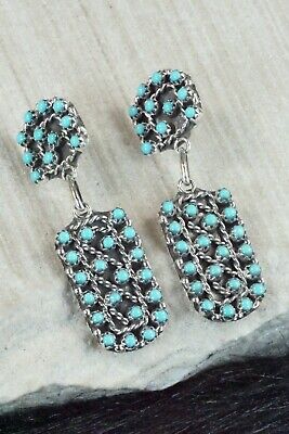 Turquoise & Sterling Silver Earrings - Randy Hooee - High Lonesome Trading
